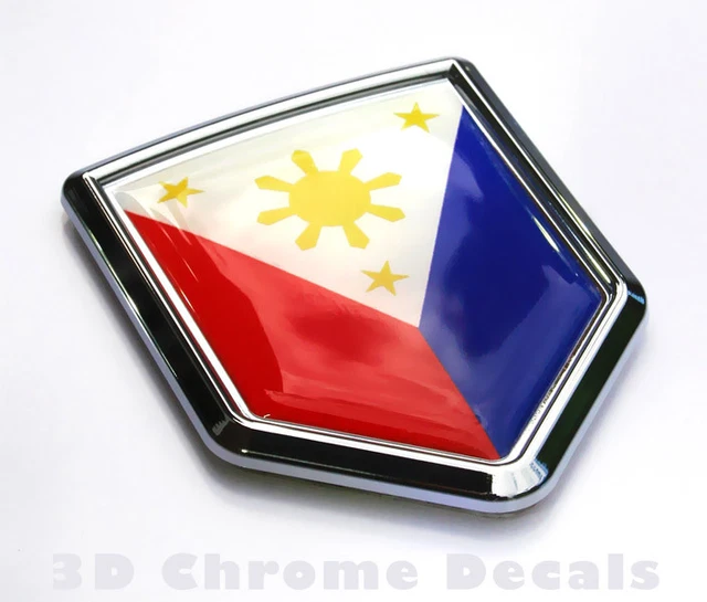 PHILIPPINE FLAG PHILIPPINES Car Auto Chrome Emblem 3D Decal Bumper