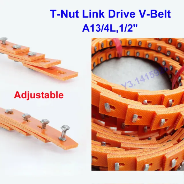 New Power Twist Drive T-Nut Belt adjustable Link V-Belt A13/4L,1/2" Length:1Foot