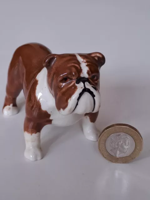 Vintage Beswick Bosun Bulldog Bull Dog, Chocolate & White, Oval Backstamp