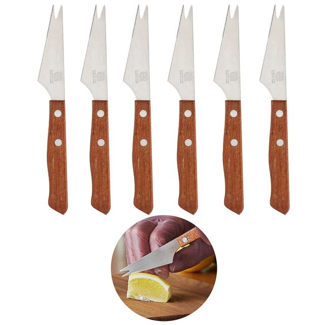 6 PC Asta Coltelli Acciaio Inox Professionale Barista Pelapatate Sharp Lama