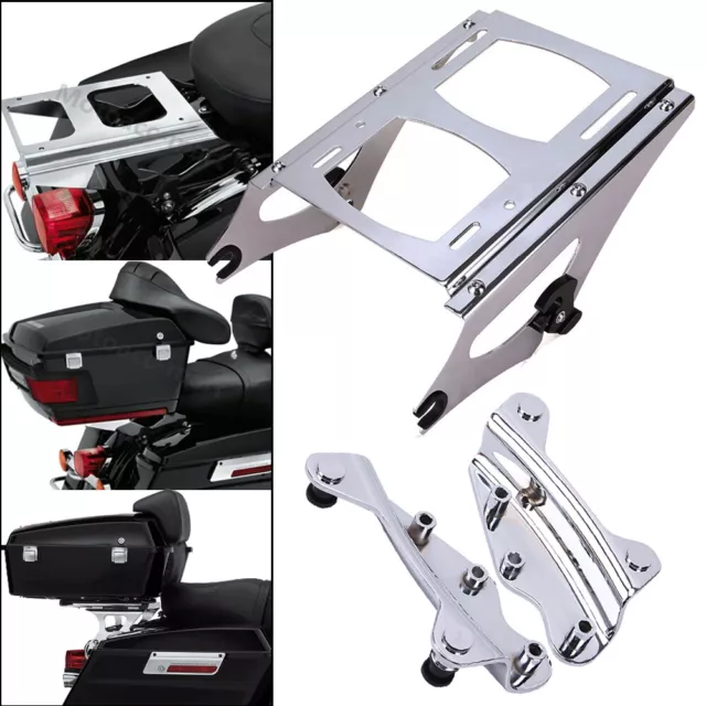 For 09-13 Harley Touring Quick Release Two-up Tour Pack Rack Mount / Docking Kit