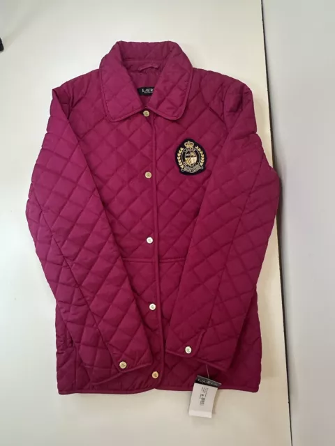 Lauren Ralph Lauren Women Water Repellent Crest Quilted Jackets Berry Size XS