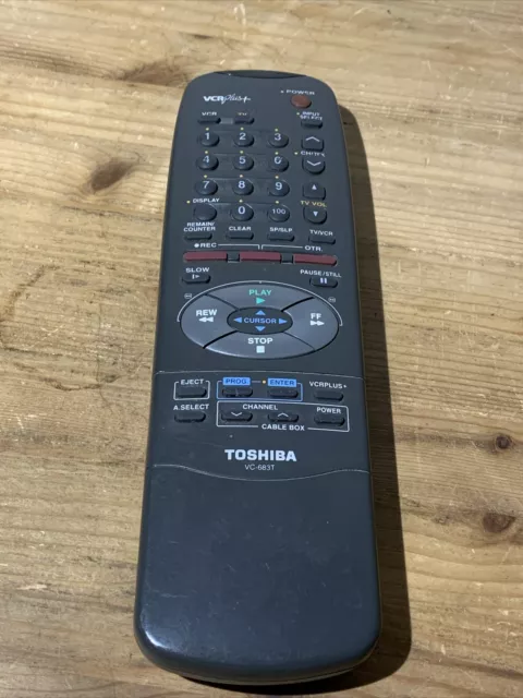 Genuine Toshiba VC-683T Dark Gray TV VCR plus Remote Control, Fast Shipping