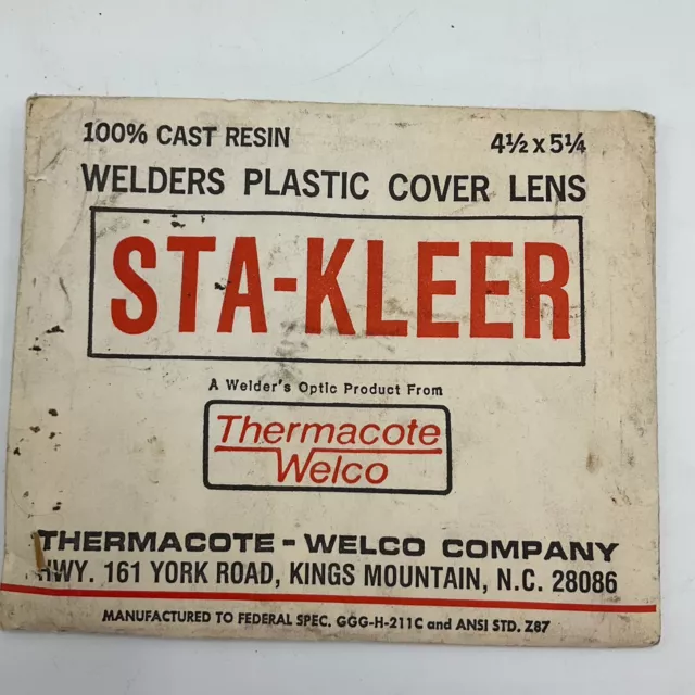 STA KLEER  4-1/2"  x 5-1/4" Safety/Cover Plate Lenses for welding helmets