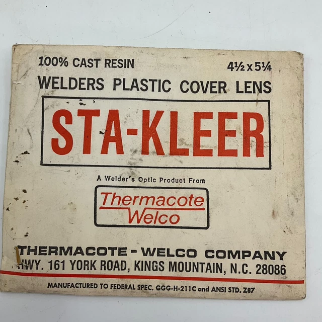STA KLEER  4-1/2"  x 5-1/4" Safety/Cover Plate Lenses for welding helmets
