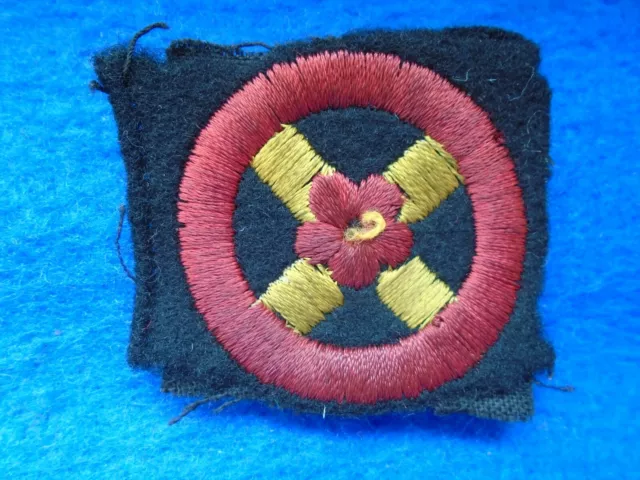 Genuine Wwii Hq Western Command Woven Div. Formation Sign Badge, Patch
