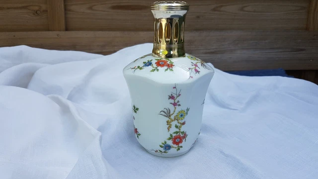 ANCIENNE LAMPE BERGER en porcelaine de Limoges GIRAUD Effet marbré EUR