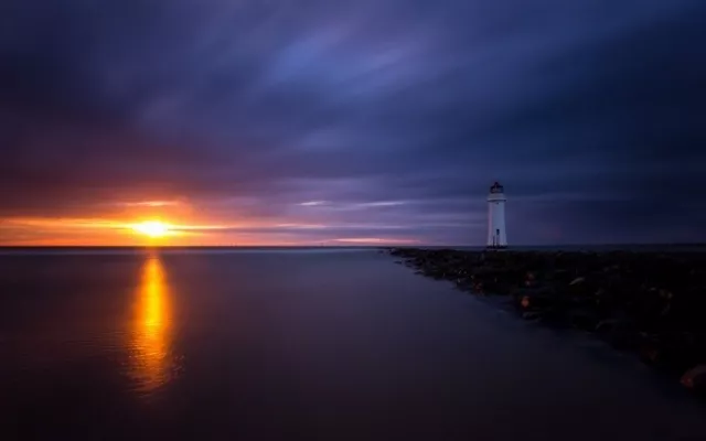 LIGHTHOUSE WAVES SCENIC BEACH WALL ART POSTER REPRINT  11 x 17