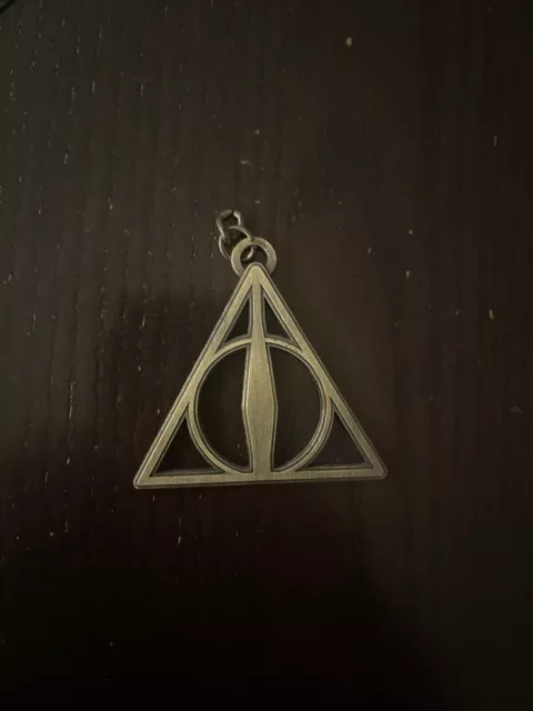 NEW Harry Potter and Deathly Hallows Pendant Necklace Bronze Tone 16" Chain