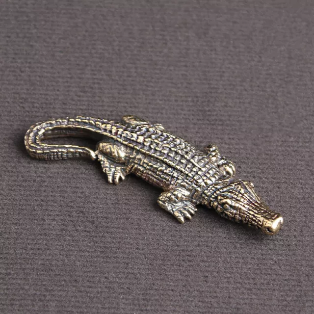 Brass Crocodile Statue Alligator Figurine Home Decor Gift Ornaments Pendant