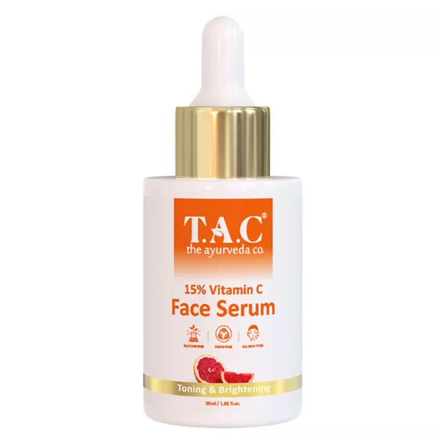 TAC - The Ayurveda Co. 15% Vitamin C Face Serum for Toning, Brightening 30 ml