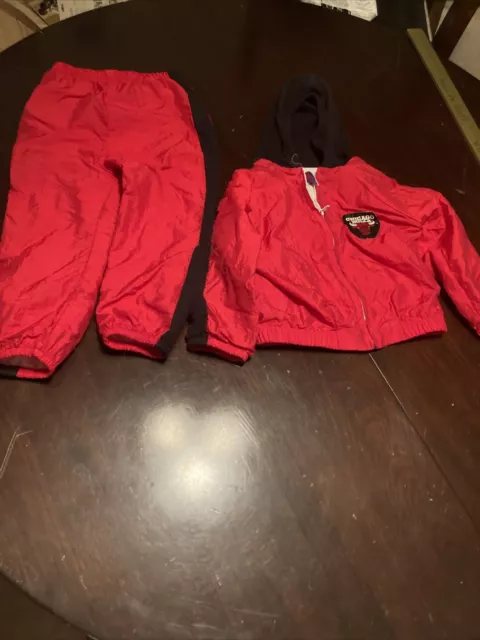 VTG Chicago Bulls Track Suit 2pc Outfit 4T Nylon Retro WarmUp NBA Windbreaker