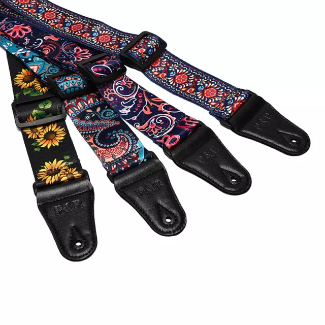 GUITAR STRAP ELECTRIC Guitar Acoustic Sunflower Guitar Folk Guitar Bass