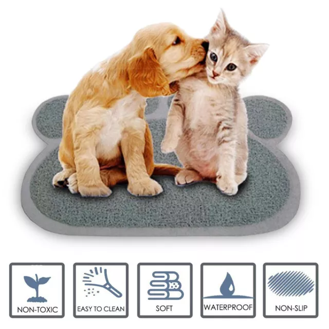 Tapis d'alimentation pour chat mignon en forme de patte coussin d'alimentation pour animaux de compagnie bol nourriture alimentation en eau nappe Pu 3