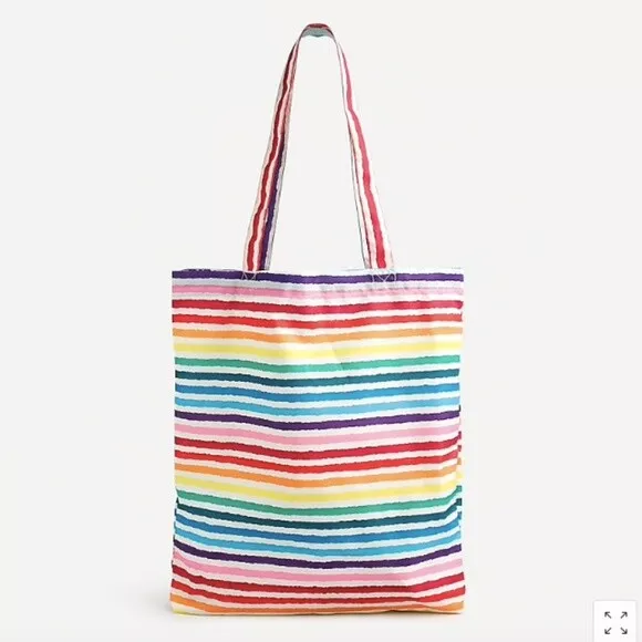 J Crew Recycled Reusable Rainbow Bag