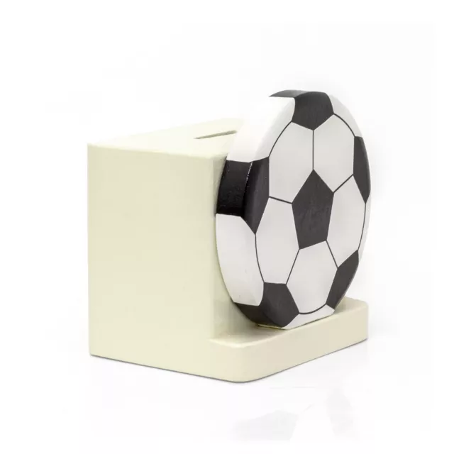 Kids Football Wooden Money Box Children's Piggy Bank - Handmade in the UK