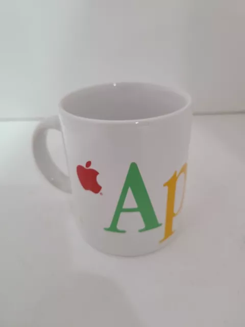 Vintage 80's Apple Macintosh Computer Ceramic Mug Coffee Rainbow USA Mac