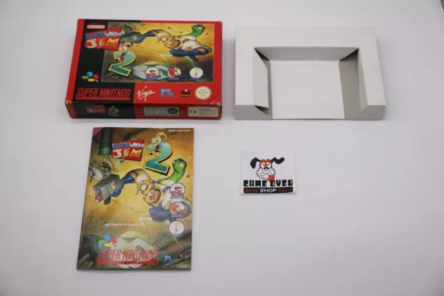 Boite VIDE EARTH WORM JIM 2 sur Super Nintendo SNES PAL 100% authentic