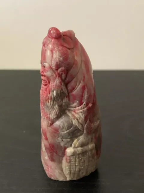 Antique China Shoushan Stone Carved Old Wise Man Figurine Decorative Collectible 2