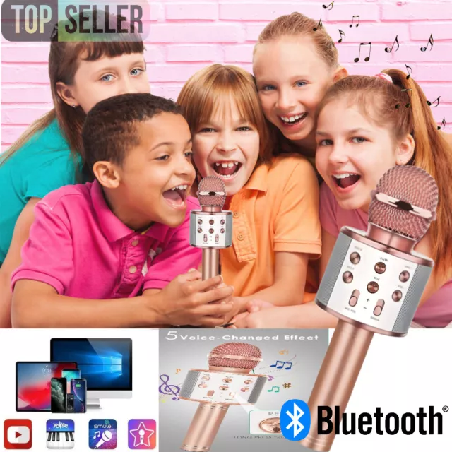 Karaoke Microphone USB Player Kids Wireless Bluetooth Speaker Handheld Mic KTV