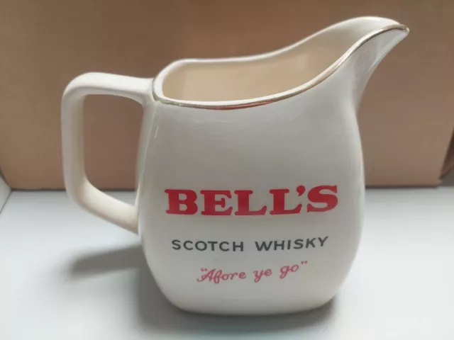 Bell's Scotch Whisky Ceramic Jug "Afore ye go" Wade Made in England - Rare Item