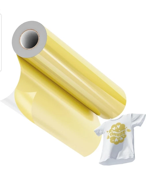 HTV Wärmetransfer Vinyl Rollen - 12" x 20 Fuß, goldenes Aufbügeln Vinyl zum Selbermachen Stoff
