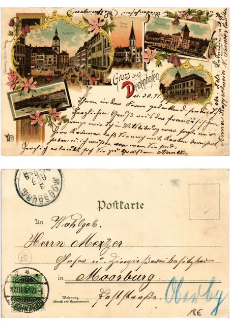 CPA AK LITHO greeting from DIEDENHOFEN 1899. LOTHRINGEN (379350)