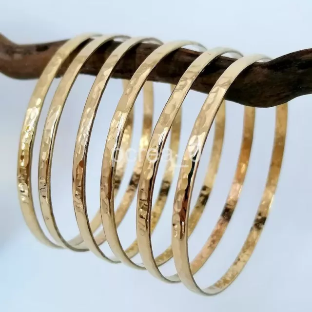 7 Set Of Bangel Solid Brass Bangle Hammered Bangle Women Bangle Unique bangle D7