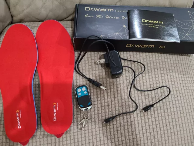 Dr.Warm Rechargeable Heated Insole with Remote Control Switch Wireless Thermal