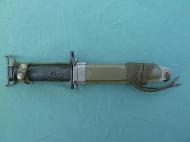 USGI Vietnam Era M 7 Imperial Rifle Knife Bayonet M8A1 Scabbard with tie down