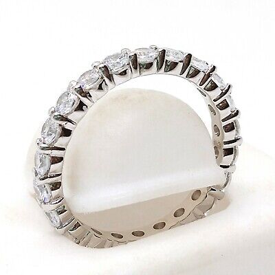 1.25 CT Round Diamond Eternity Ring Bridal Anniversary Band 14K White Gold Over