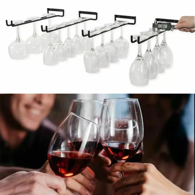 30 cm Vajilla de Vino Estante Montable en Pared Hierro Forjado Negro ZR