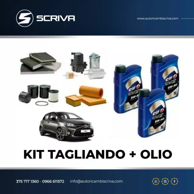 KIT TAGLIANDO 5 LT OLIO ELF 5W40 +4 FILTRI RENAULT CAPTUR 1.5 dCI 90 CV Dal 2013