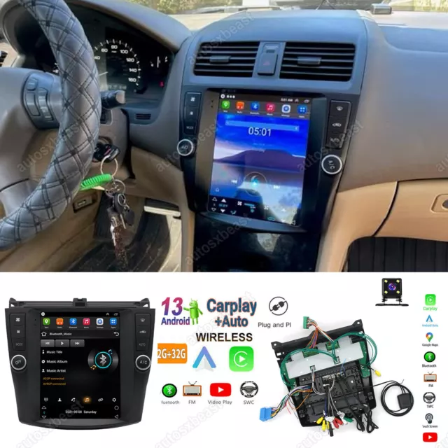 9.7" Apple Carplay Android 13 For 2003-2007 Honda Accord Stereo Radio GPS NAVI