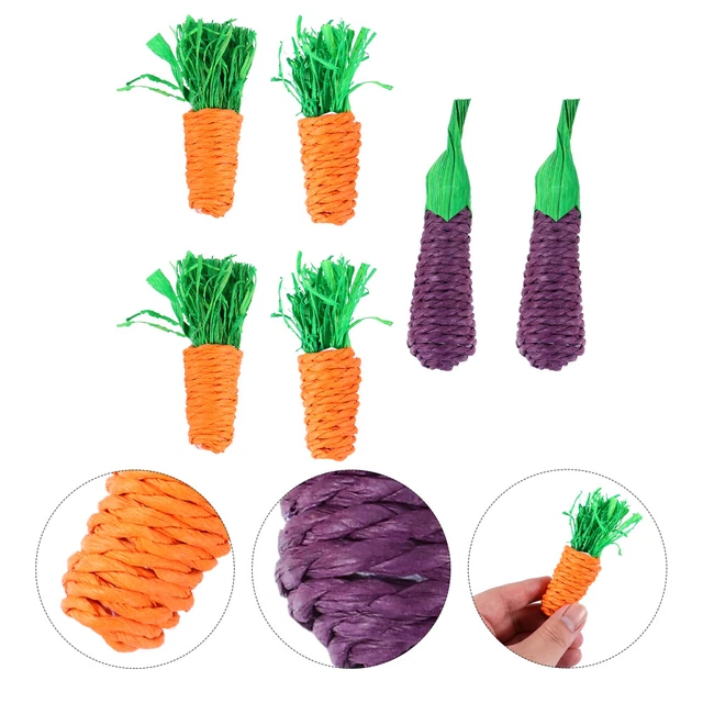 6PCS Hamster Kauen Spielzeug Karotte Spielzeug für Zähne Schleifen