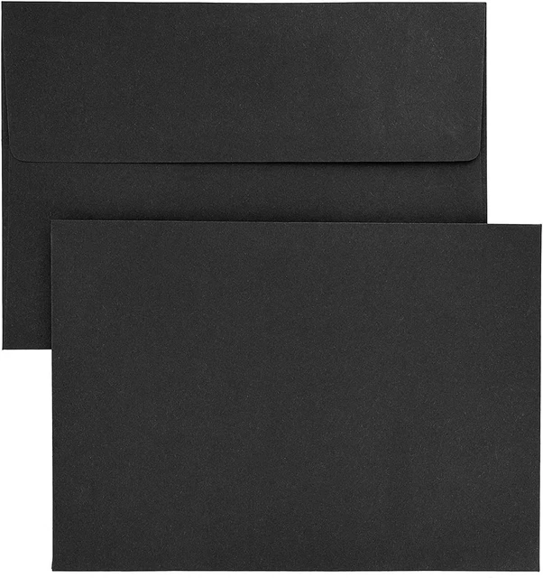 50 PACK BLACK Envelopes Bulk Black 5X7 Envelopes Invitations, Wedding