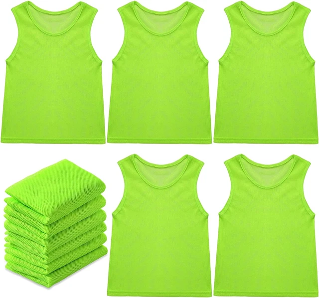 12 Pcs Nylon Mesh Scrimmage Team Practice Vests Pinnies Jerseys for Children