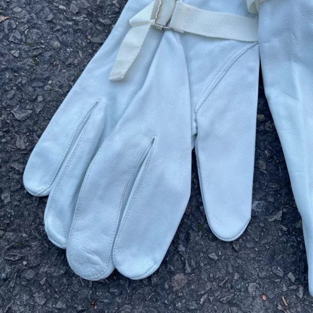 Nuevo British Army Superávit Piel Suave Guantes Guante Apagado Blanco Talla 2