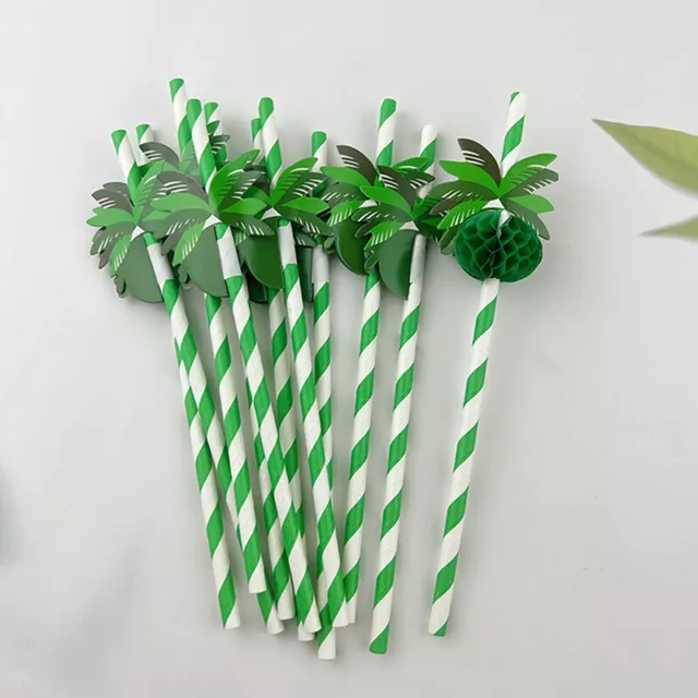50pcs Coconut Honeycomb Paper Straw Disposable Degradable Party Drinking Str SN❤