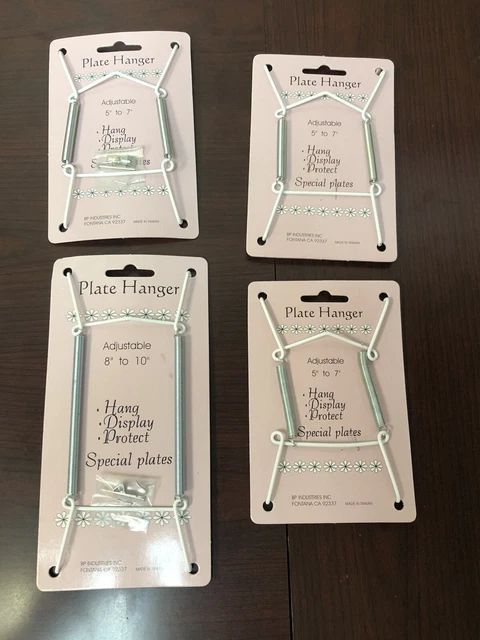 "Juego de 4 colgadores decorativos de placa de alambre ajustables de 1-8"" a 10"" y 3-5"" a 7"