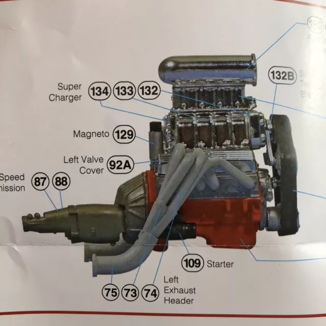 FOB HEMI NITRO Engine W Blower Drag Race UNBUILT NO HEADERS 1:24