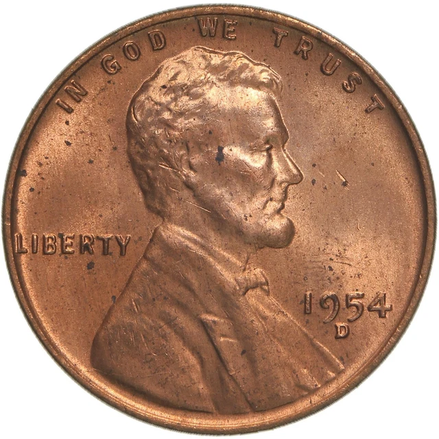 1954 D Lincoln Wheat Cent Uncirculated Penny US Coin