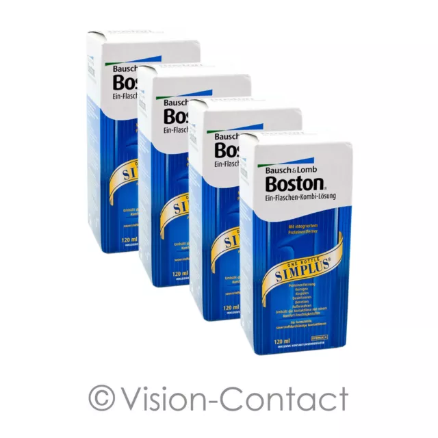 Boston Simplus 4 x 120 ml cuidado para lentes duras de Bausch + Lomb