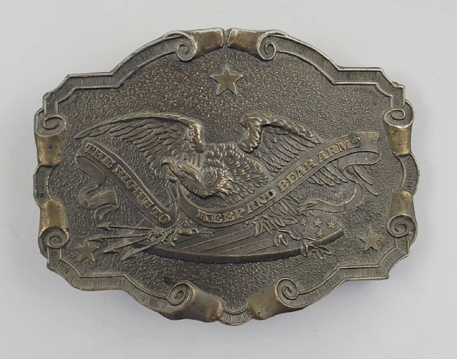 Vintage The Right To Keep And Bear Arms Belt Buckle 2nd Amendment 1975