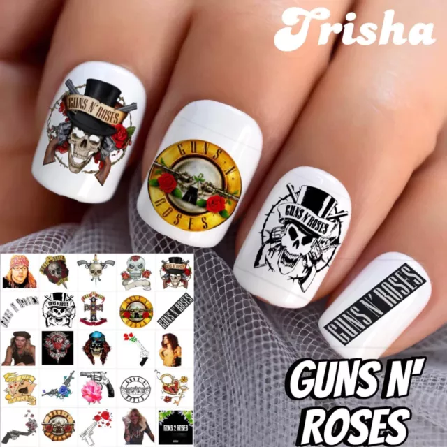 Guns N Roses Music Band Waterslide Nail Decals Set Of 50 Bonus Instructions