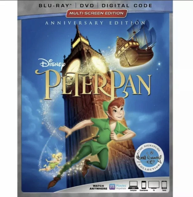 DISNEY PETER PAN Blu-ray, DVD & Digital Code Combo Walt Signature ...