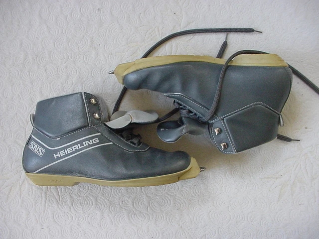 Vintage Heierling Cross Country Ski Boots Leather Black Nordic XC Euro Retro Vintage Cross Country Ski Boots | eBay main image 3
