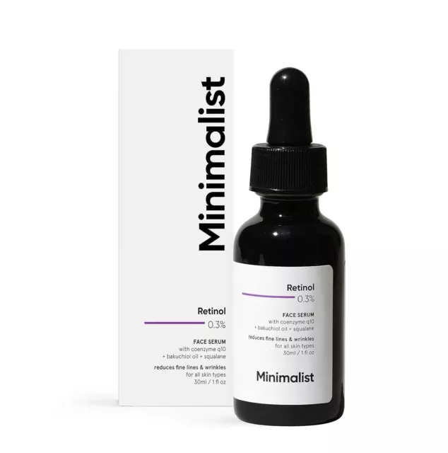 Sérum visage minimaliste à 0,3 % de rétinol anti-âge pour débutants 30 ml...