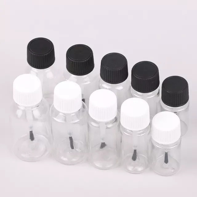 Botellas de esmalte de uñas 5/10/15/20/30 ml transparente recargable a prueba de fugas almacenamiento NHUK