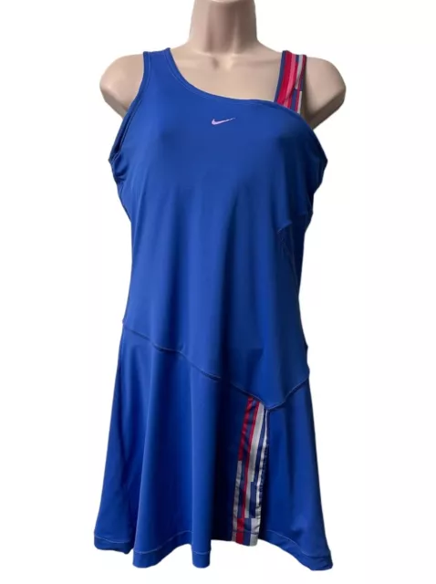 Nike Victoria Azarenka Break Point Tennis Dress Asymmetrical Blue Size Medium